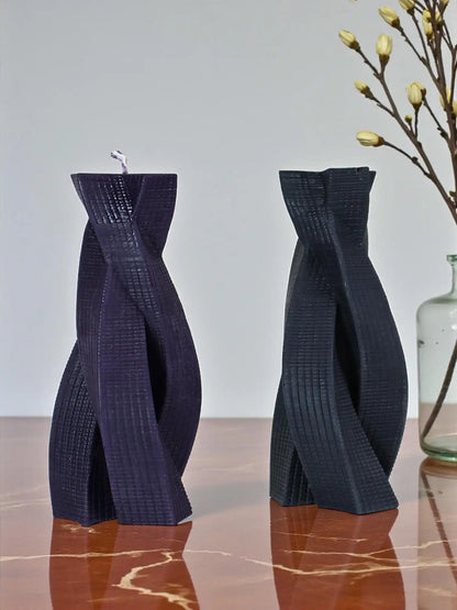 Twisted Pillar Swirl Candle 6.5x2.5 inches