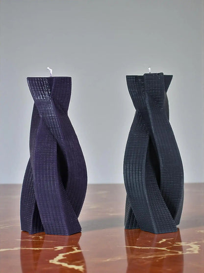 Twisted Pillar Swirl Candle 6.5x2.5 inches