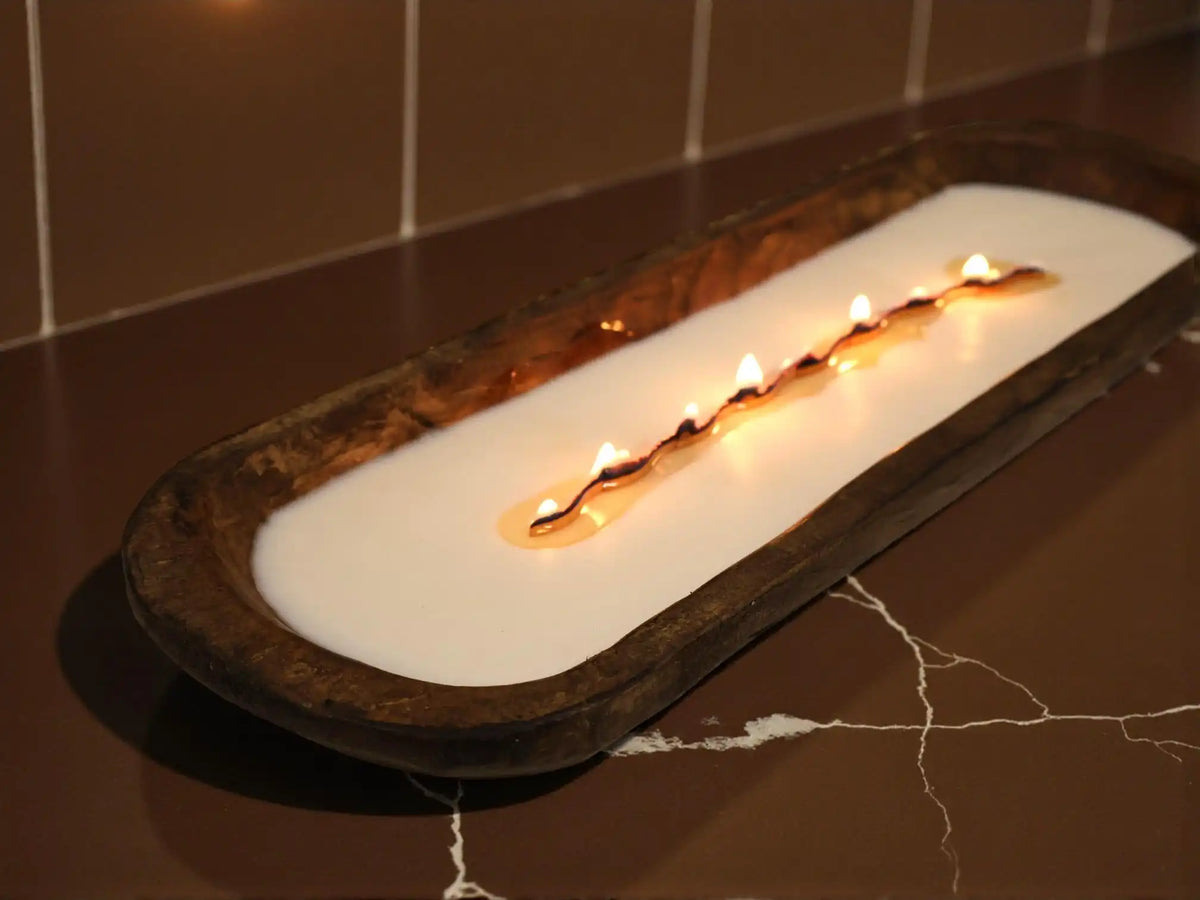 Huge Wooden Dough Bowl Candle 2x19.5 inches 28 fl.oz