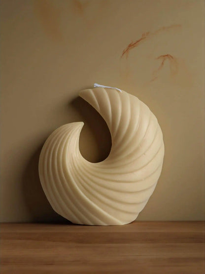Unique Geometric Ribbed Candle 5.5x5 inches