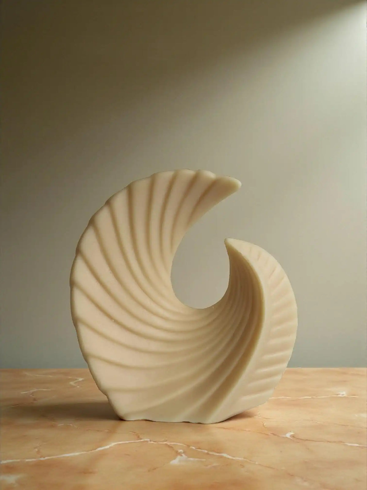 Unique Geometric Ribbed Candle 5.5x5 inches