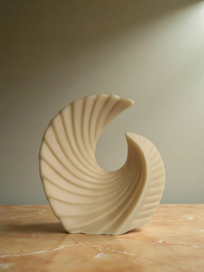 Unique Geometric Ribbed Candle 5.5x5 inches