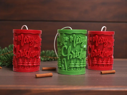 Christmas Pillar Candle 3.25x2.25 inches