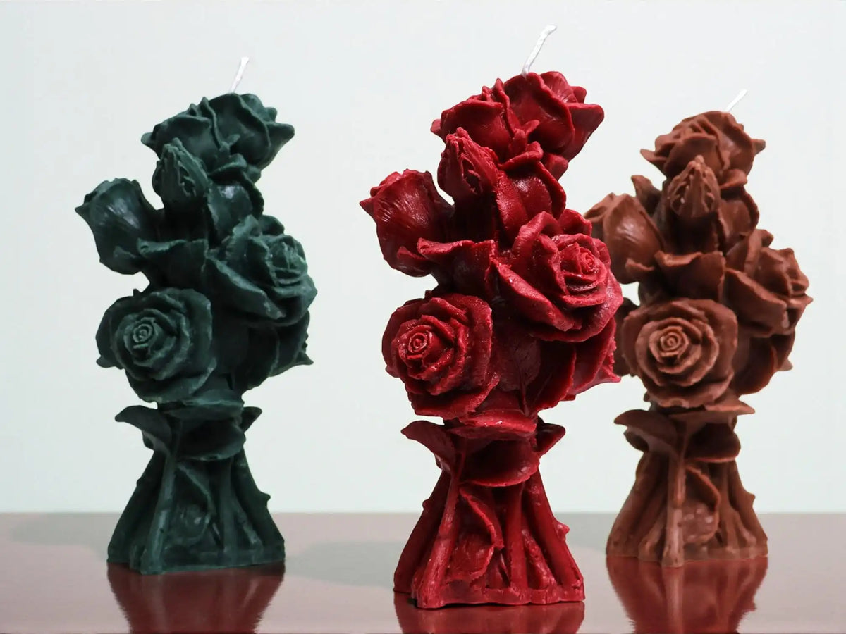 Rose Bouquet Candle 7.5x3.5 inches