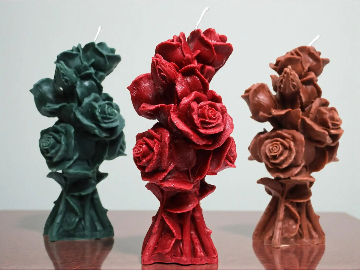 Rose Bouquet Candle 7.5x3.5 inches