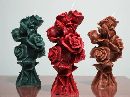 Rose Bouquet Candle 7.5x3.5 inches