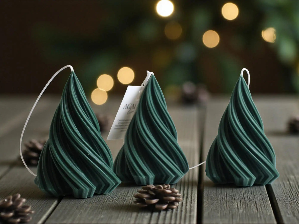 Wavy Tree Candle 5.5x4 inches