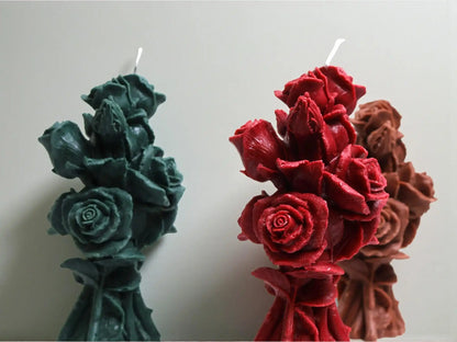 Rose Bouquet Candle 7.5x3.5 inches