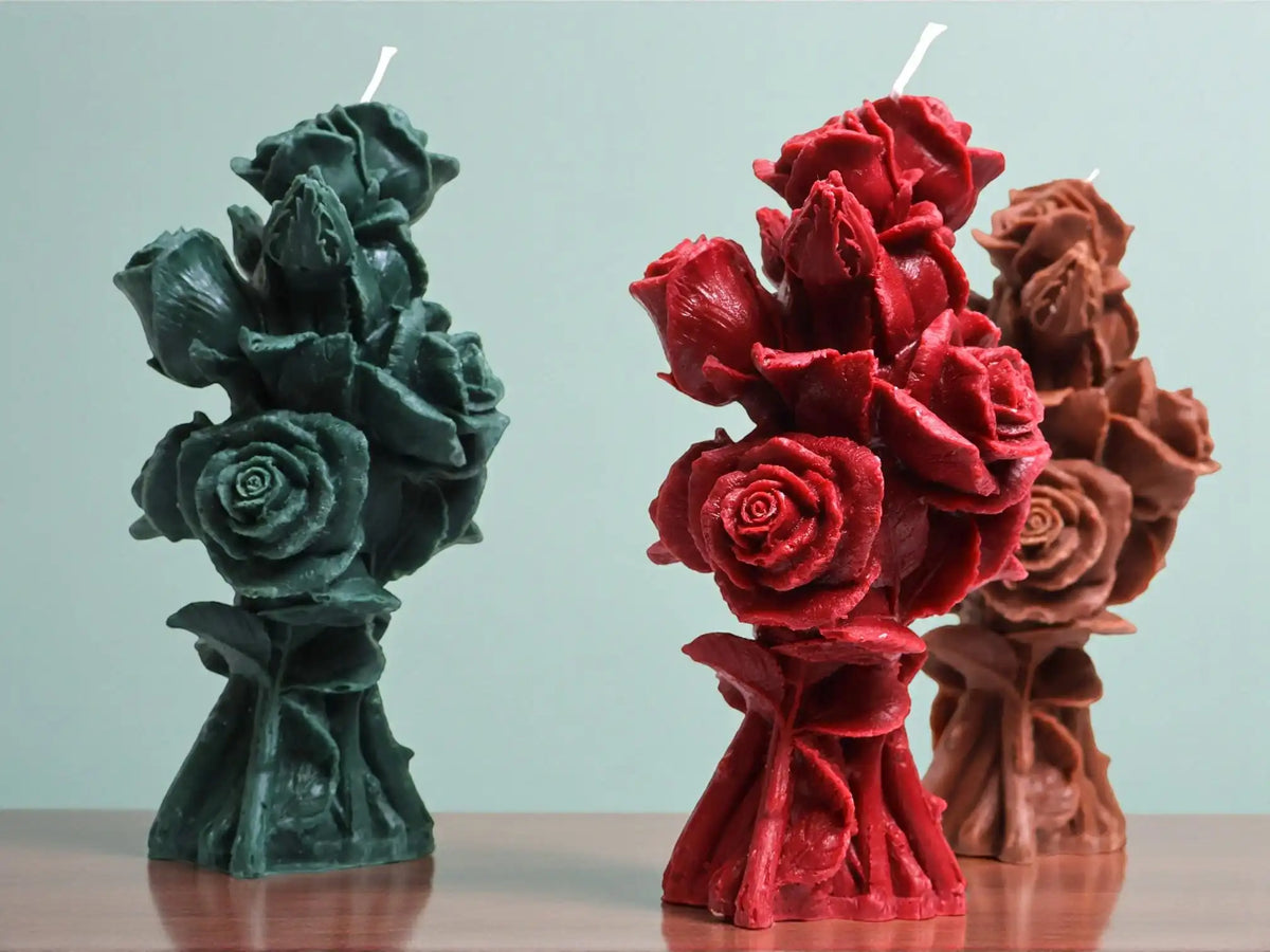 Rose Bouquet Candle 7.5x3.5 inches