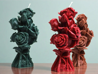 Rose Bouquet Candle 7.5x3.5 inches