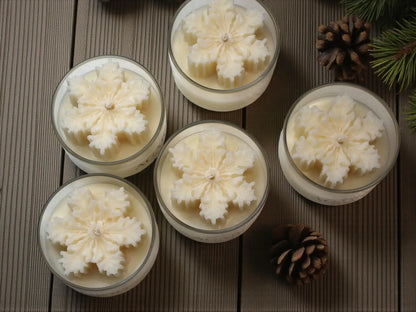Snowflake Glass Jar Candle 2x2.75 inches