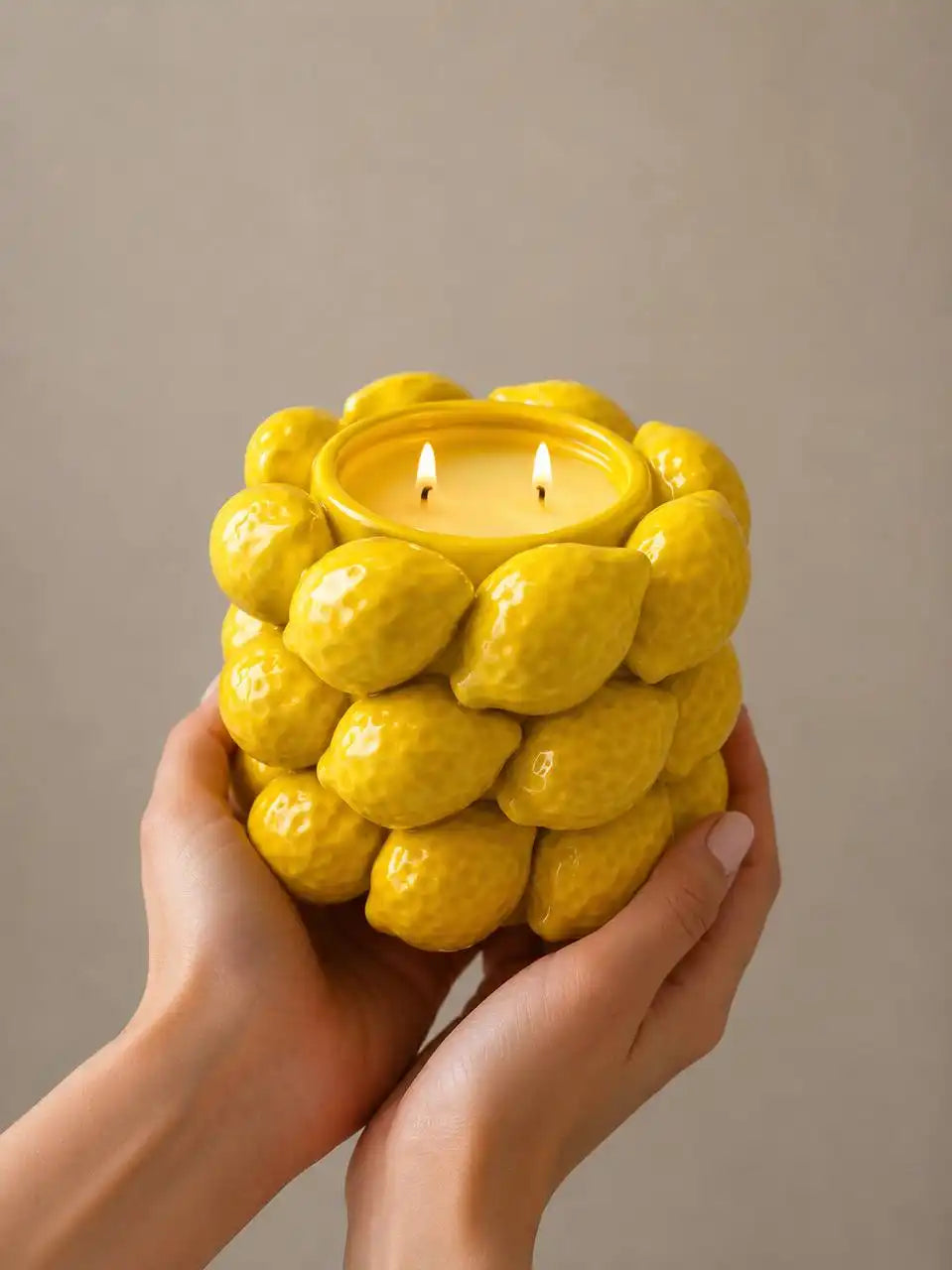 Large Lemon Candle Bowl 6x6 inches 27 fl.oz