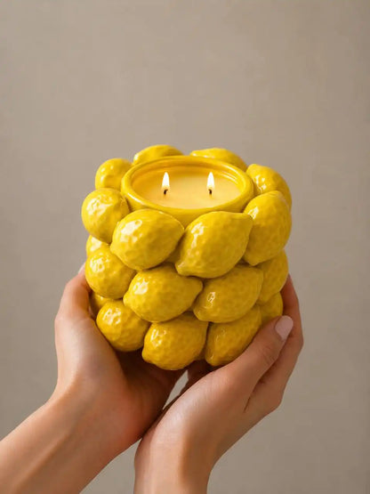 Large Lemon Candle Bowl 6x6 inches 27 fl.oz