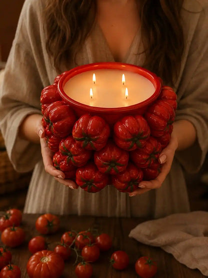 Huge Tomato Candle Bowl 7.5x10 inches 135 fl.oz