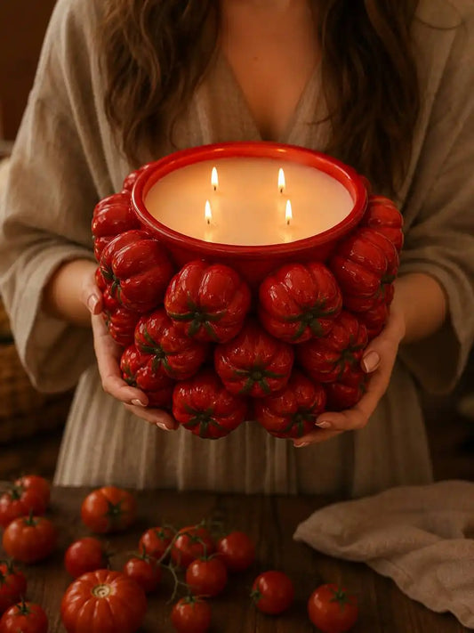Huge Tomato Candle Bowl 7.5x10 inches 135 fl.oz