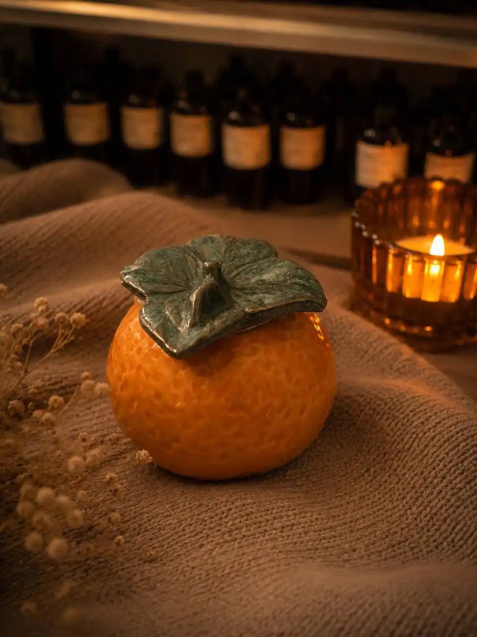 Persimmon Ceramic Candle 2.25x3.25 inches