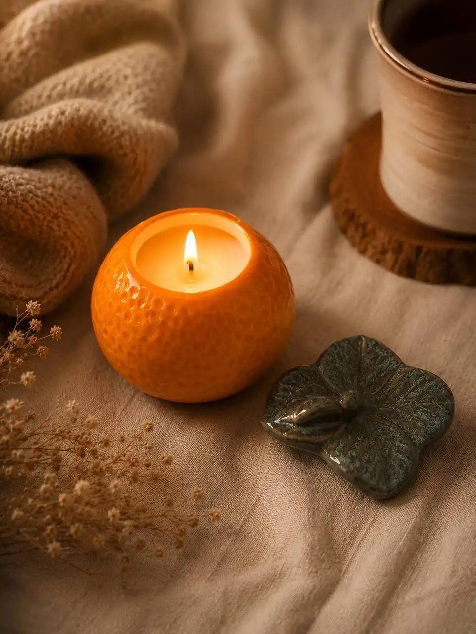Persimmon Ceramic Candle 2.25x3.25 inches