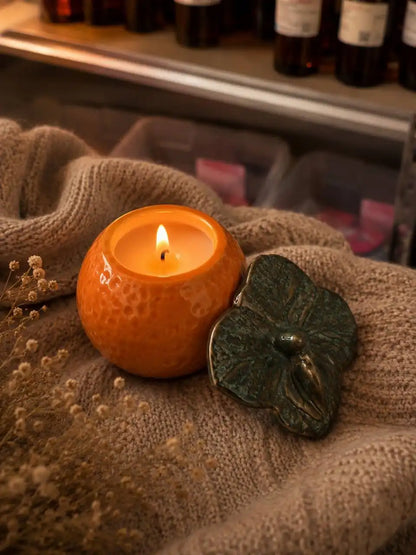 Persimmon Ceramic Candle 2.25x3.25 inches